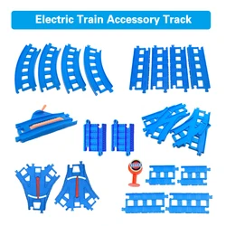 Varios accesorios de pista de plástico, accesorios eléctricos de pista de tren de madera, pista curva/recta/cruzada, regalo favorito del niño X5