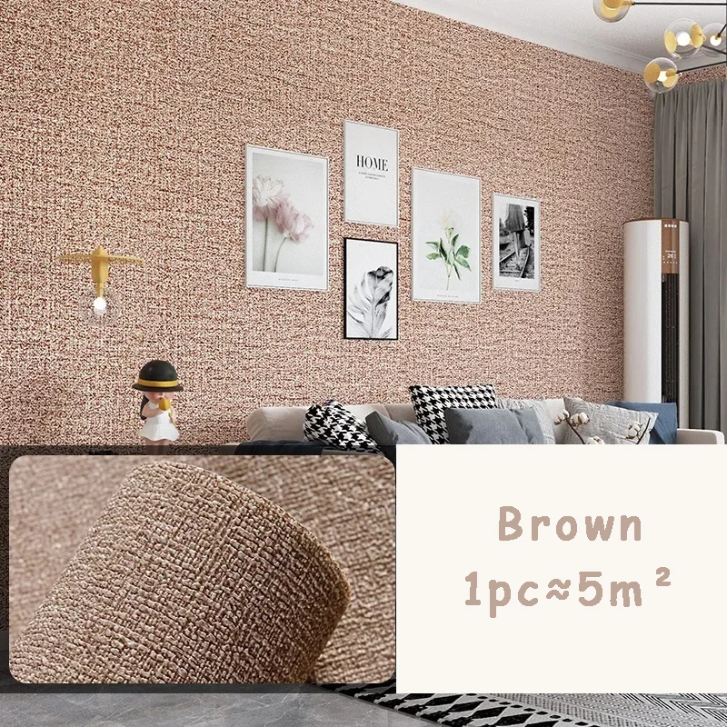 10m 3D Dikker zelfklevend behang linnen vlakte Diatomeeën Modder muurstickers kleur decor renovatie anti-collision Home Decor