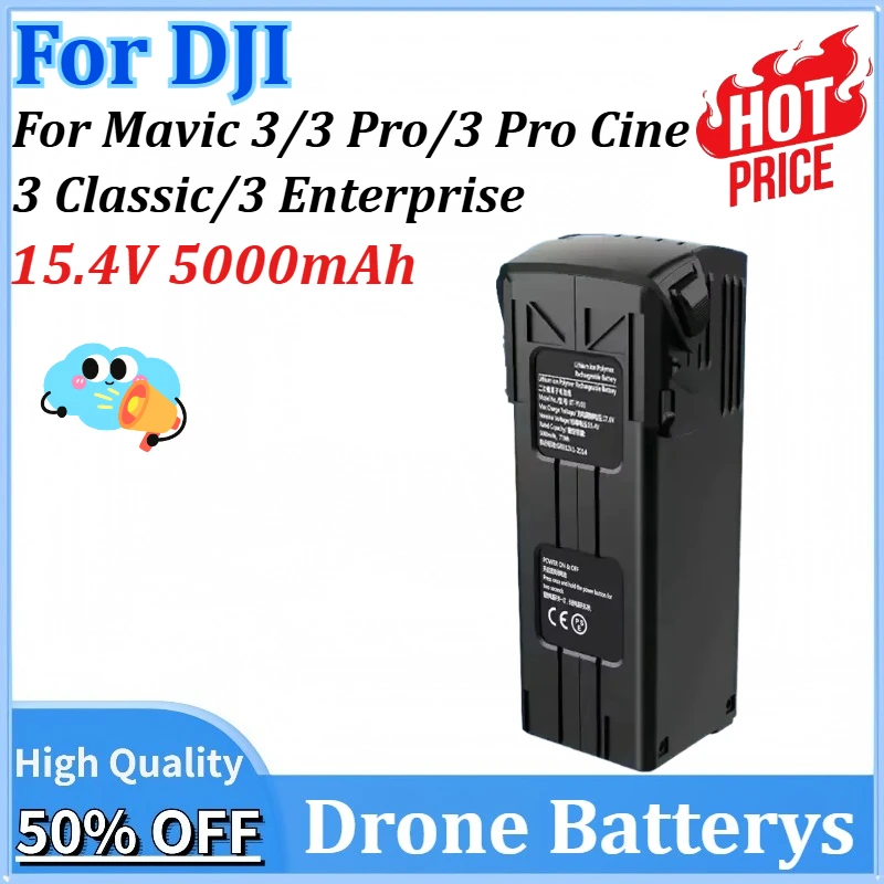 

Newly Upgraded 15.4V 5000mAh Replacement Drone Batterys for DJI Mavic 3/3 Pro/3 Pro Cine/3 Classic/3 Enterprise Series UAV