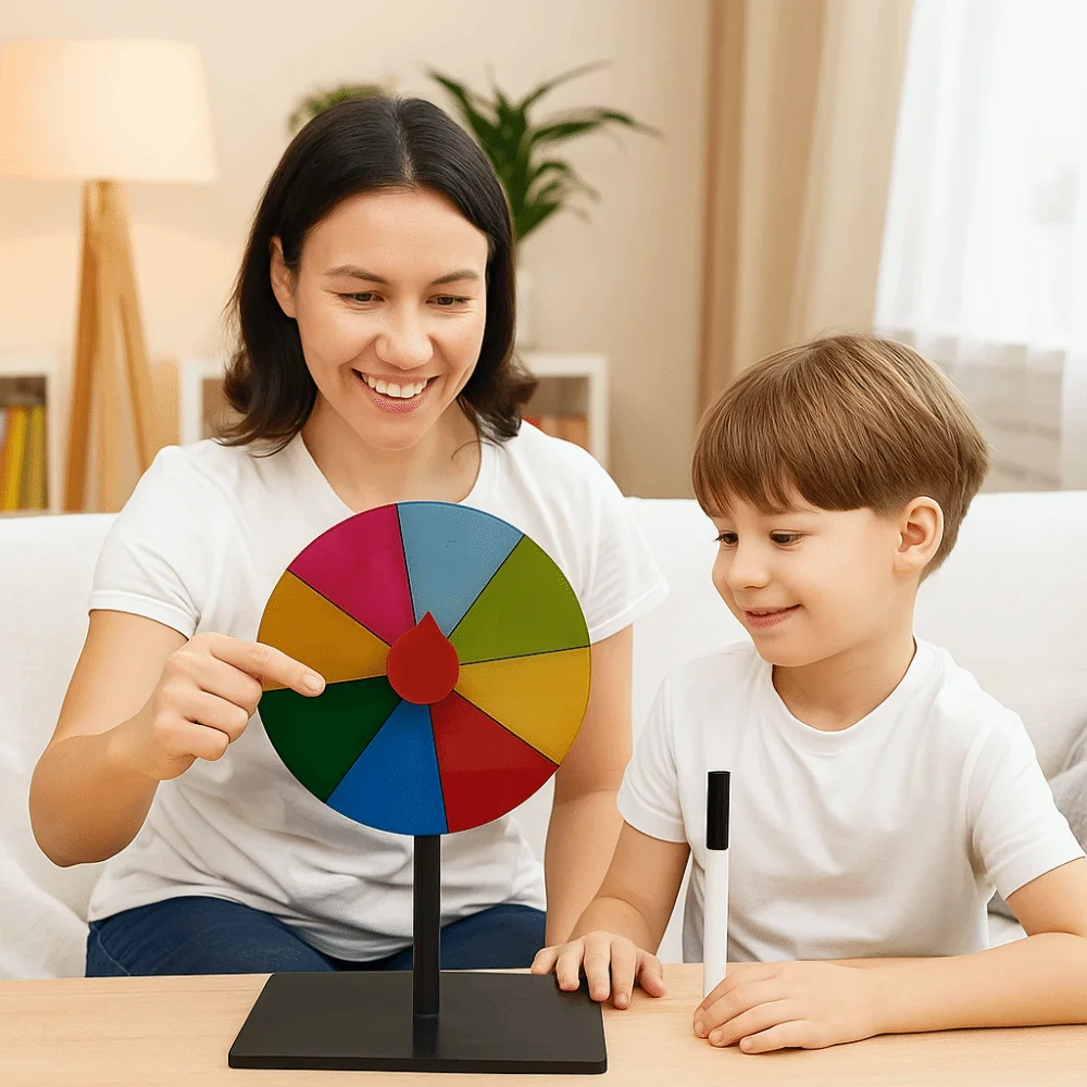 Abs reutilizável fortuna roda interativa rotação roda cor roleta roda girador jogo base estável mesa prêmio plataforma giratória