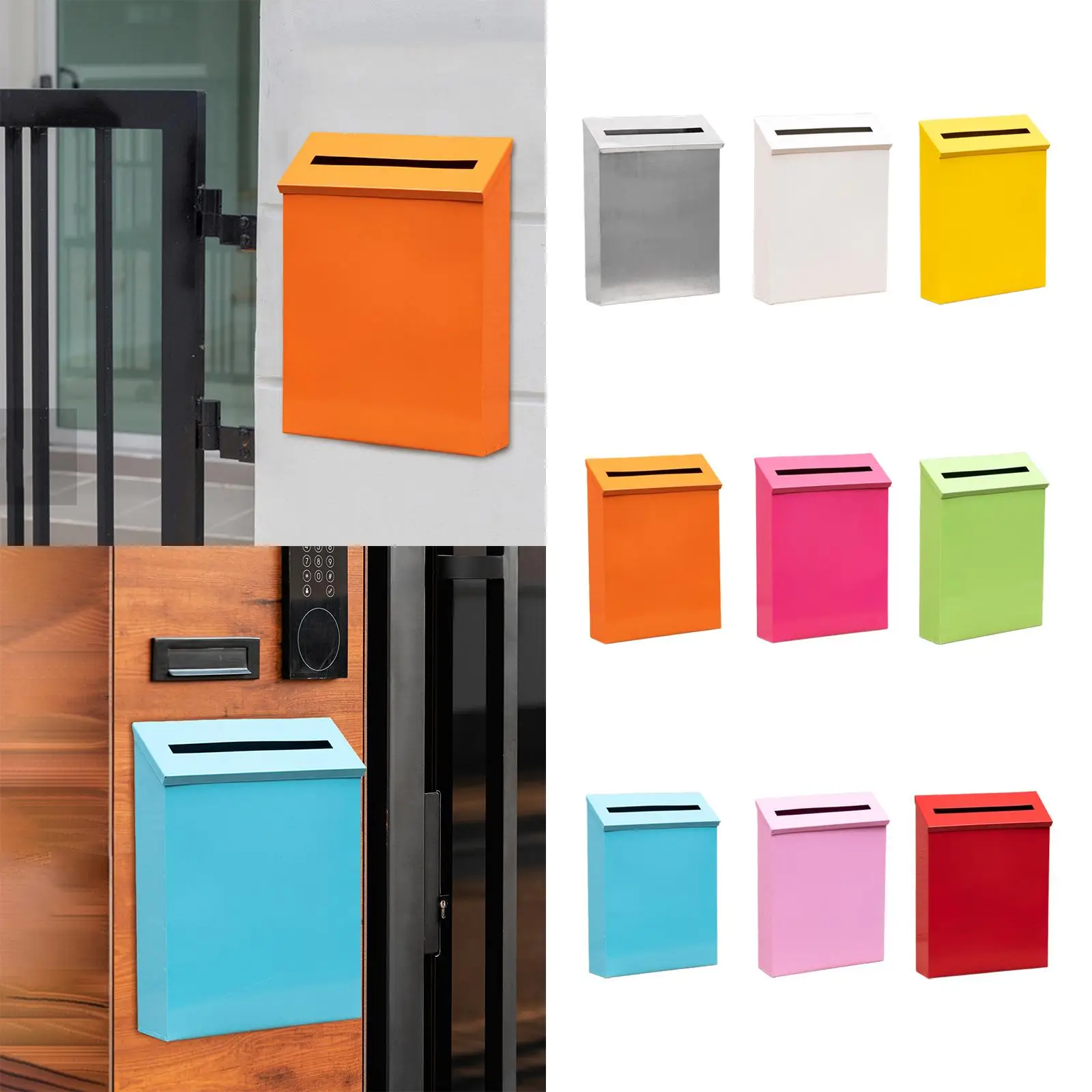 Wall Mount Mailbox Top Loading Letterbox Drop Box for Outside Front Door