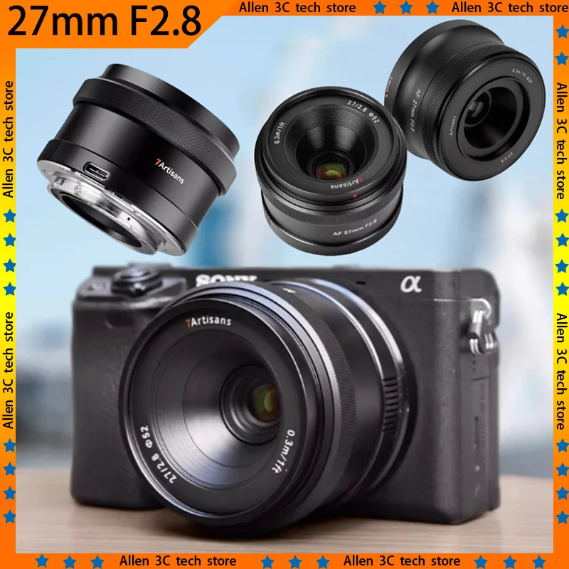 Original 7artisans 27mm F2.8 Lens Camera  APS-C Lens Auto Focus Large Aperture Custom Cameras STM Prime Lens For Sony Nikon