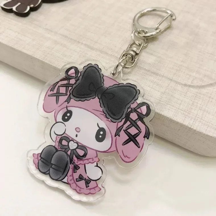 Kawaii Kuromis Melodys Gothic Dark Style Keychain Accessories Couple Cartoon Acrylic Pendant Backpack Decoration Kdis Toy Gifts