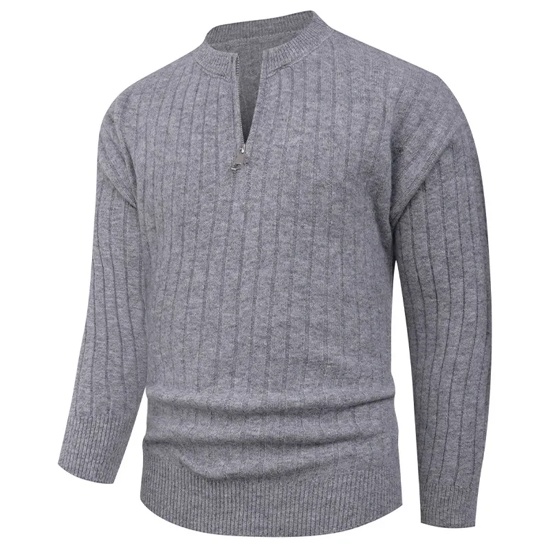 Suéter de Cuello Redondo Tejido para Hombre, Estilo Casual Hoado, Cálido y Transpirable para Otoño e Invierno, Mezcla de Po...