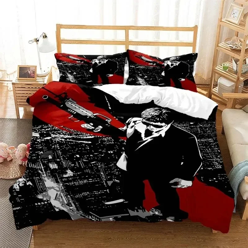 

Tony Montana Scarfaces Bedding Set Boys Girls Twin Queen Size Duvet Cover Pillowcase Bed Boys Adult Home Textileextile
