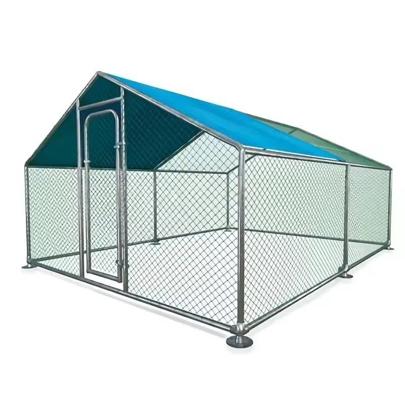 Large Metal Exercise Chicken Coop Walk-in Poultry Cage Spire Shaped Run with Waterproof Cover customized