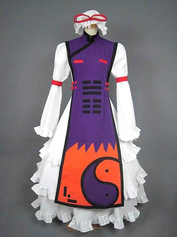 Anime Yakumo Yukari Cosplay Costume Wig Shoes Purple Dress Princess Skirt Woman Sexy Kawaii Halloween Carnival Party Dress Up view 2