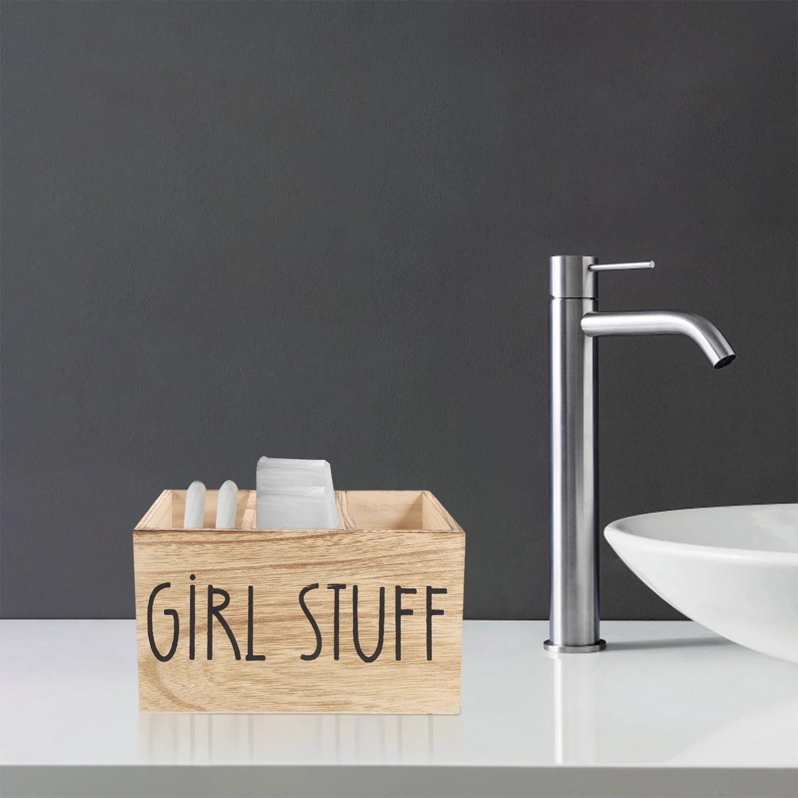 

Деревянный ящик для хранения гигиенических прокладок, настольная крышка для ванной комнаты, органайзер для женских продуктов, органайзер для хранения в ванной комнате в деревенском стиле