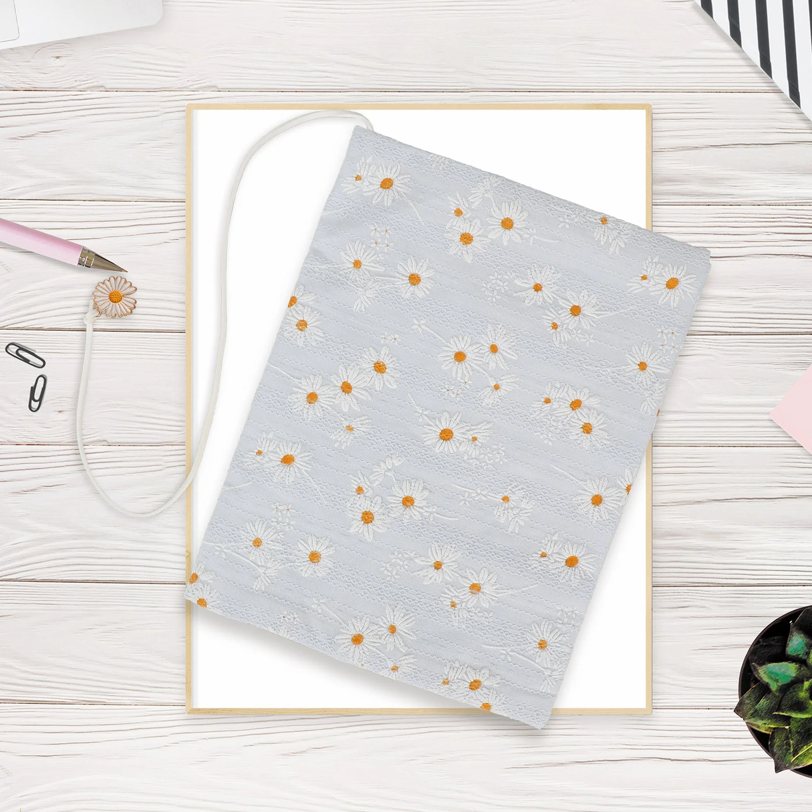 Book Cover Sleeve Protector A5 Book Covers Hardcover Soft Cloth Book Protector Flower Pattern Adjustable Book Sleeve Notebook