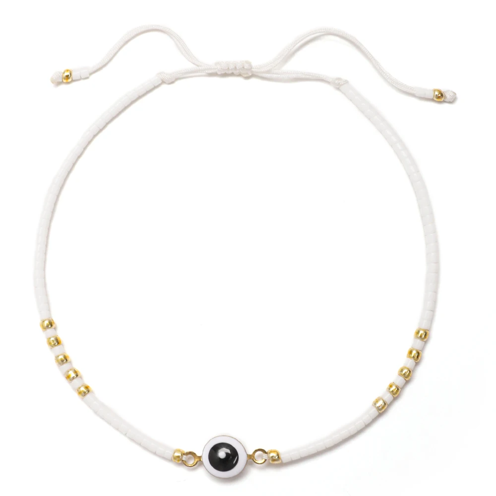 White Simple Beaded…