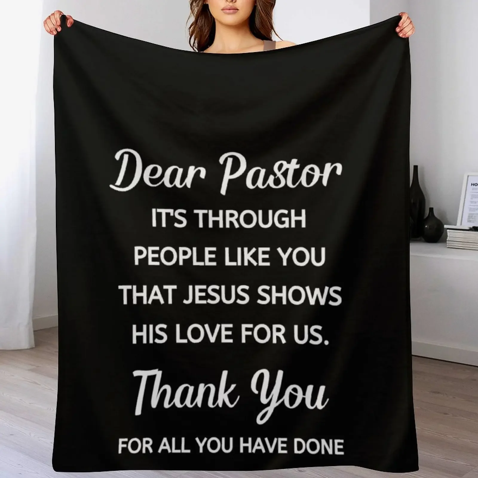 

Pastor Appreciation Throw Blanket Heavy For Decorative Sofa Plaid on the sofa Sofas Blankets