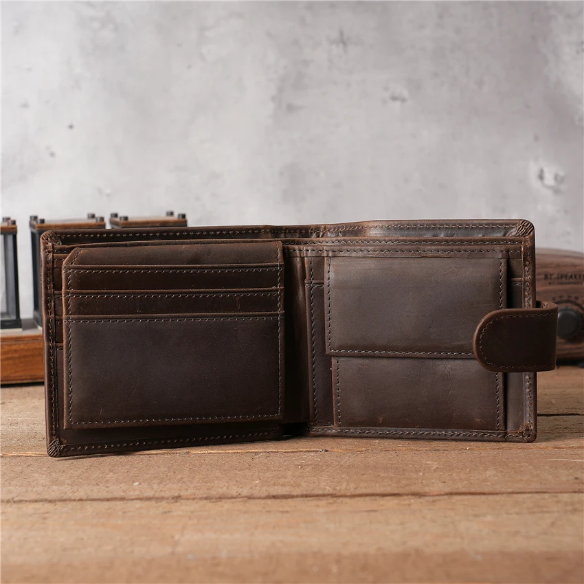 

Men Wallets Cow Leather Solid Zipper Purse Man Card Horders High Quality Male Wallet Leather Coin Pocket Photo Short Men Purse