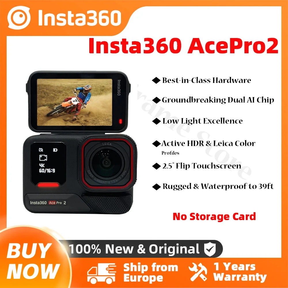 Caméra d'action étanche Insta360 Ace Pro 2 8K, double puce IA, capteur 1/1,3 pouce AcePro 2 Nouveau