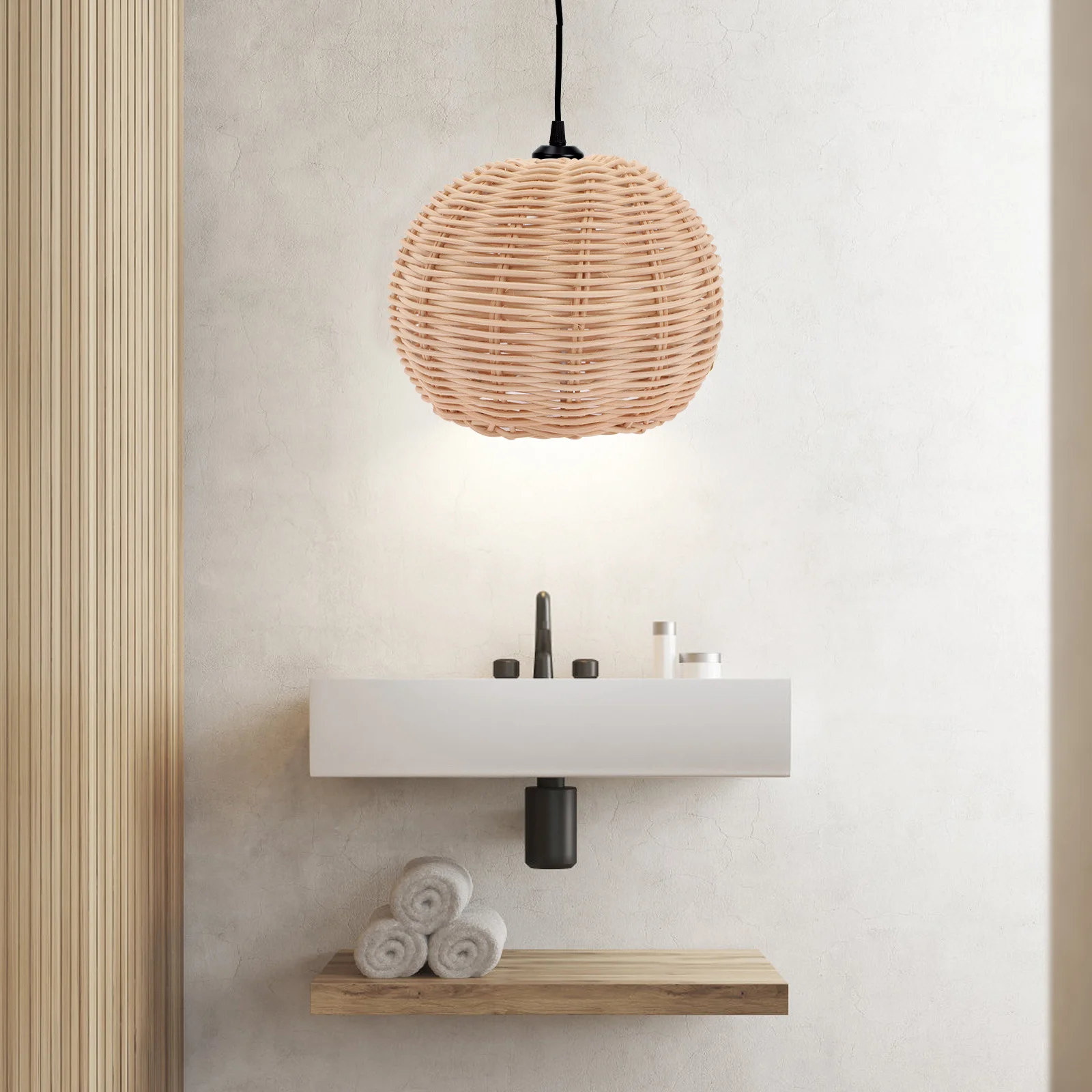 

Плетеный цоколь из ротанга, японский стиль, абажур, стойка, декоративная подставка для лампы для спальни, гостиной, офиса