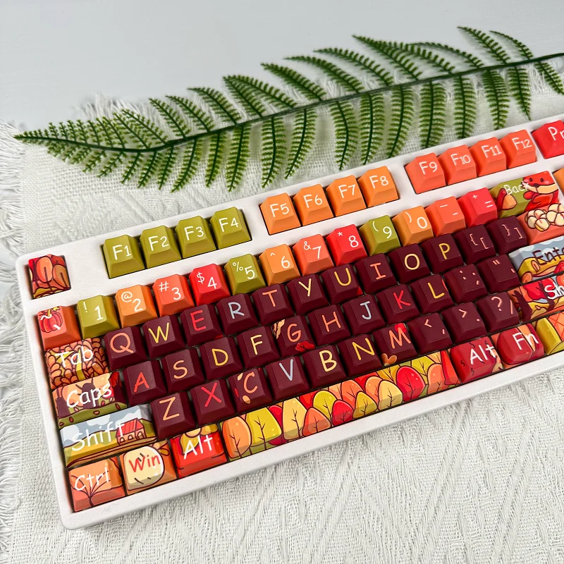 108 Keys Autumn Story Theme MOA Profile Keycaps Custom Key Caps Gaming Mechanical Keyboard MX Switches Keycaps Personalizada