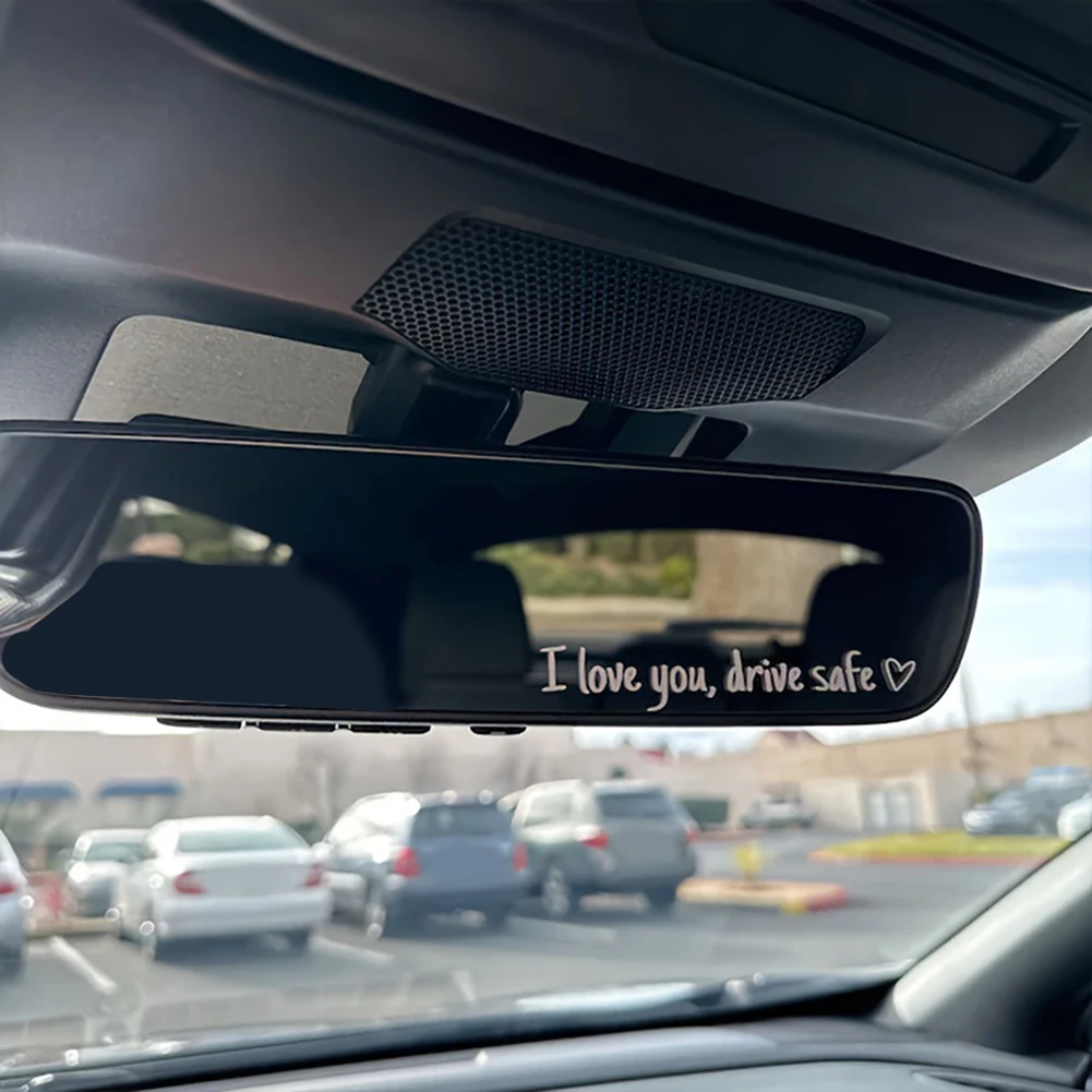 Drive Safe Affectionate Reminder Sticker For Car Interior Rearview Mirror ABS Heart Shape Designed For Clear In-Car Messaging