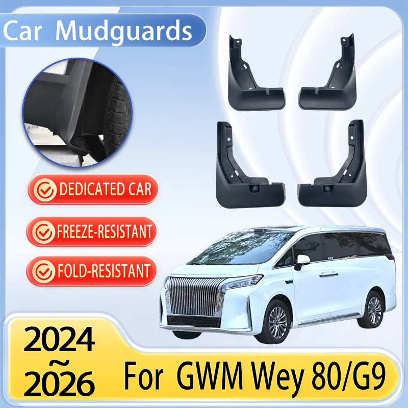 

Car Mudguards Parts For GWM Wey 80 G9 Faraday X Super One 2024 2025 2026 Mudflaps Fenders Flare Cover Guard Auto Mud Accessories