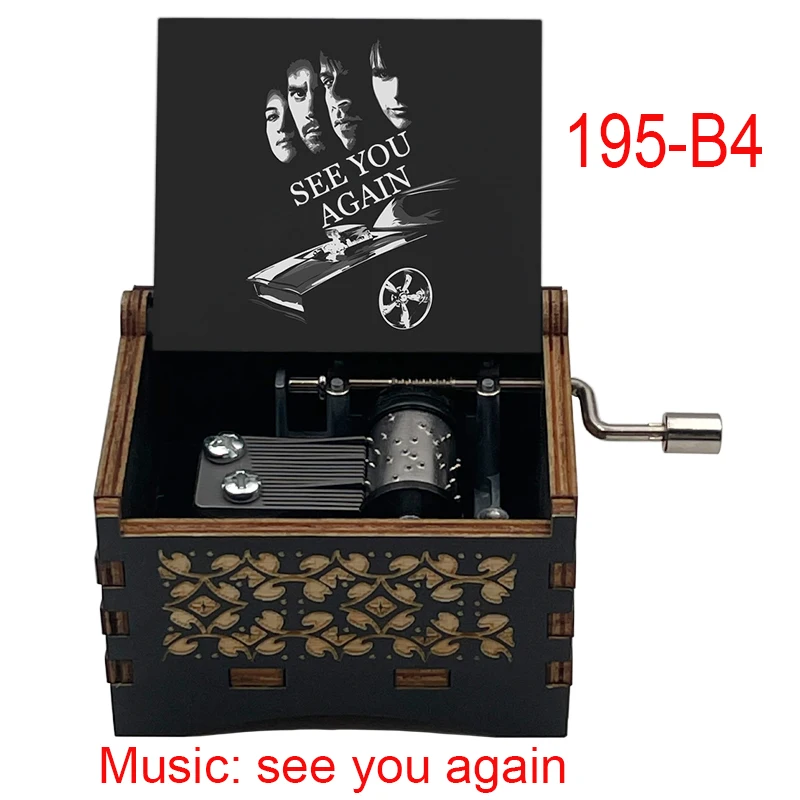 See You Again Wooden Music Box Famous Movie Theme Song 18 Note Movement Cute Happy Birthday Present Fans Souvenirs