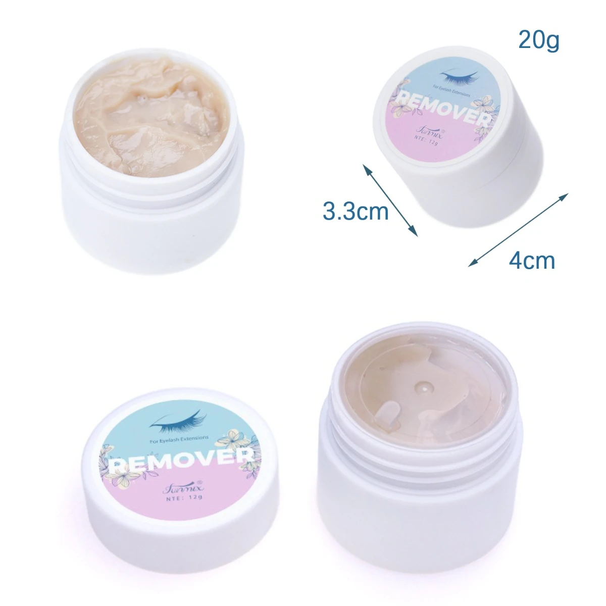 Funmix 12g Eyelash Glue Remover Quick Unloading Adhesive Professional Cream Remover for Eyelashes Extension Makeup Tools