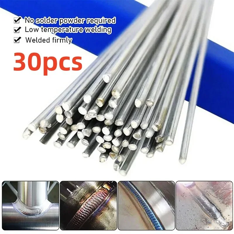 10-30pcs Low Temperature Easy Melt Aluminum Silver Welding Rod Cored Wire 1.6mm/2.0mm Rod Solder No Need Solder Powder Weld Bar