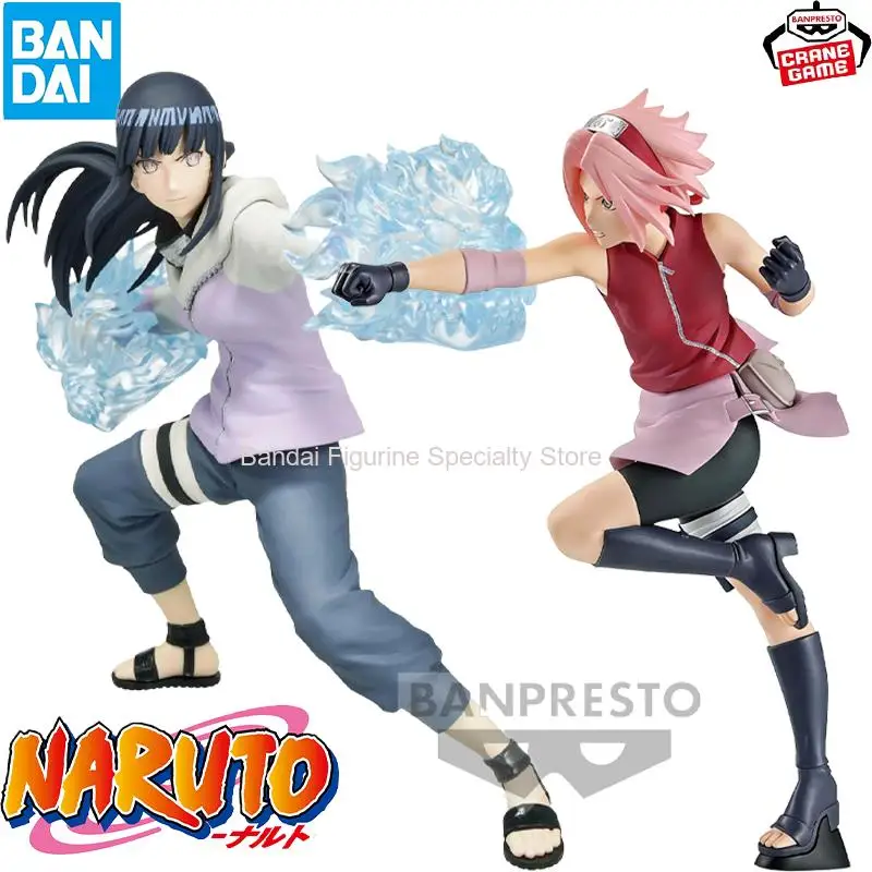 

В наличии Bandai Banpresto, оригинальная вибрационная фигурка Наруто, Хьюга Хината Харуно Сакура, модель куклы, новая фигурка в штучной упаковке