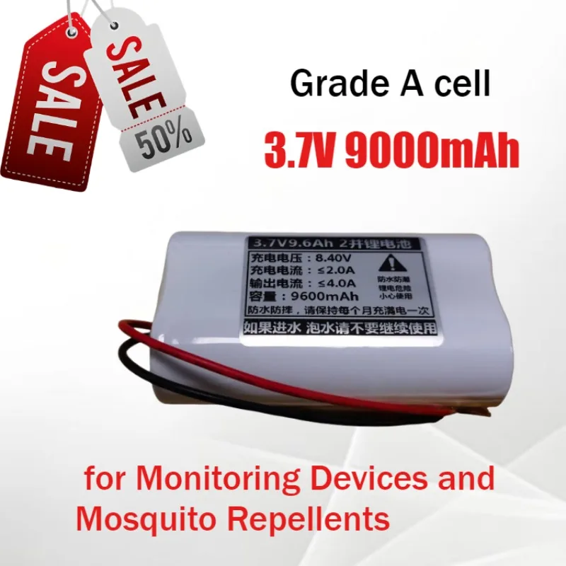

21700 9000mAh High-Capacity Lithium Battery Pack 2-Cell Battery for Monitoring Devices and Mosquito Repellents