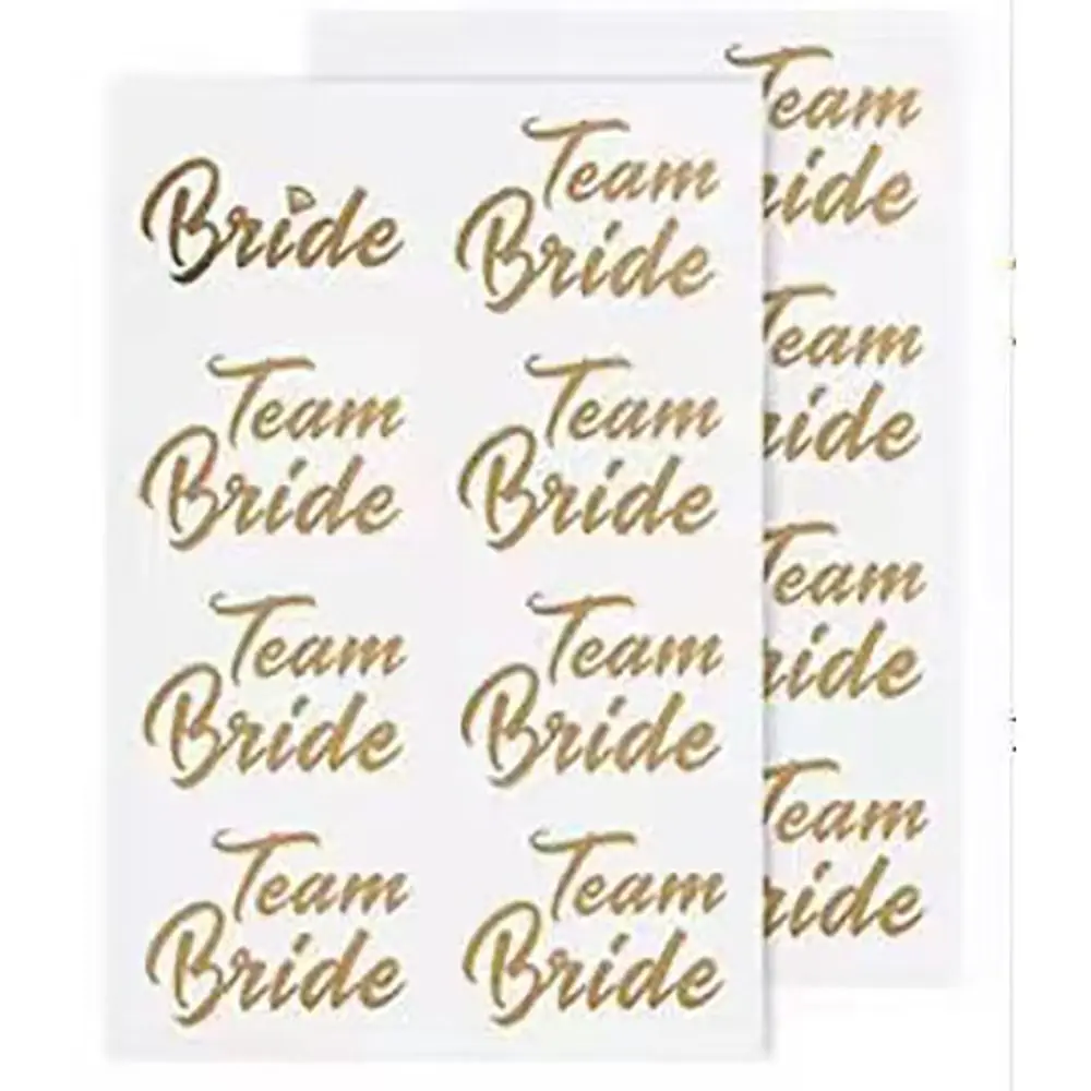 

Golden Party Tattoo Stickers Temporary Waterproof Hot Stamping Sticker Creative Exquisite Wedding Bride Stickers Team Bride