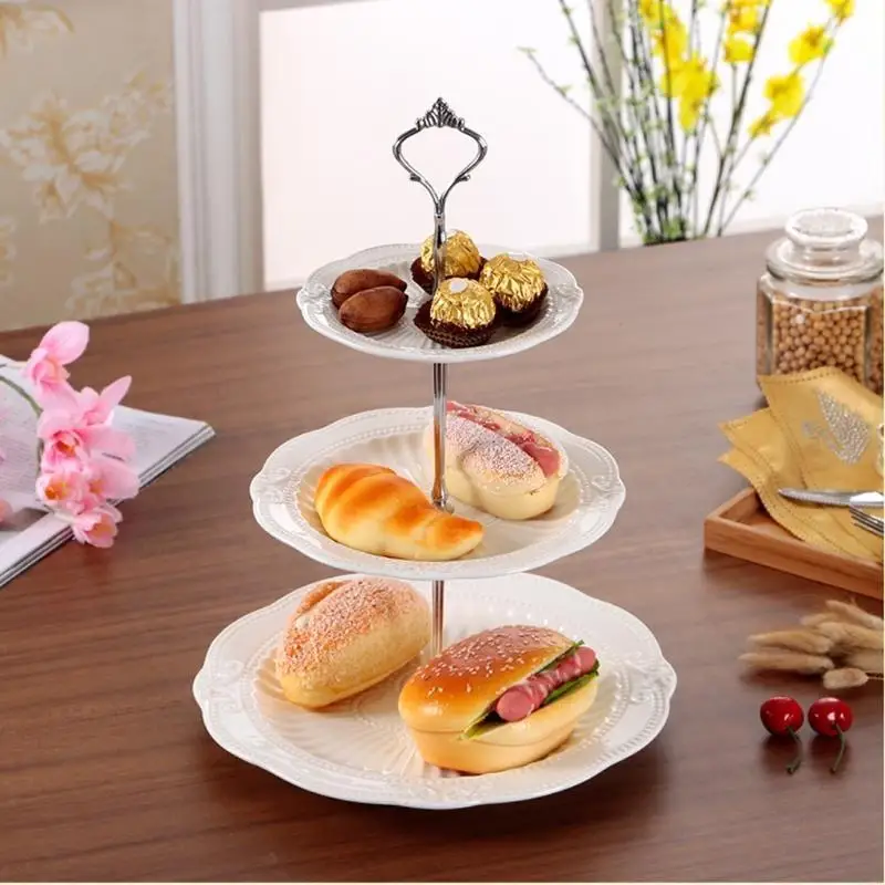

2 Layer Steel Cupcake Cake Display Stand Platter Rack Wedding Xmas