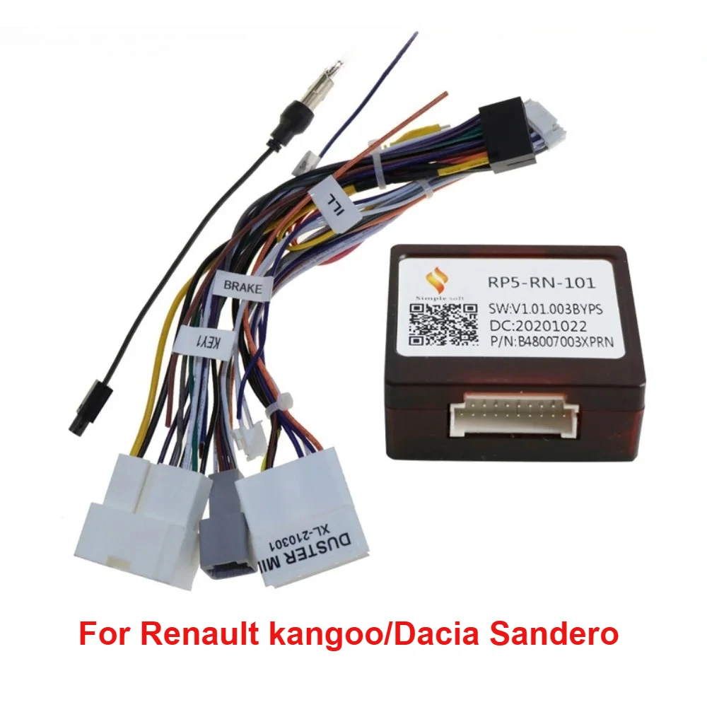 Caja Canbus de 16 Pines con Cable de Alimentación RP5-RN-101 para Renault Captur, Duster, Kwid, Dokker, Triber, Clio, Kangoo, Dacia Sandero, Logan Express