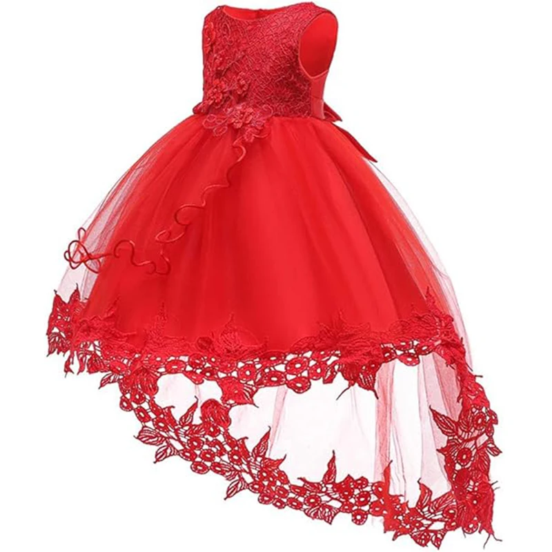 Christmas Baptism Dresses For Baby Girls Lace Princess 1st Year Birthday Party Wedding Trailing Dress Newborn Kids Gown Vestidos