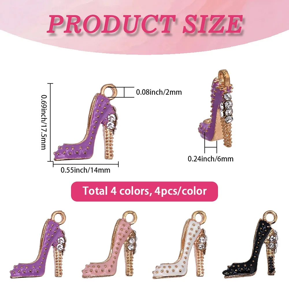 16-pecas-pingentes-de-sapatos-de-salto-alto-em-liga-esmaltada-4-cores-sem-cadmio-sem-chumbo-com-strass-dourado-claro-e-cores-mistas