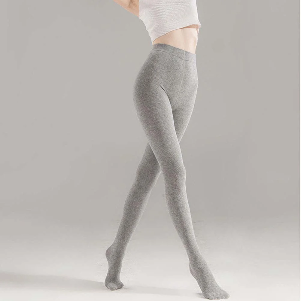 Thin Combed Cotton Pressure Trousers Resist Pilling Lift Hips Pantyhose (Light Gray) footed Women Pantyhose