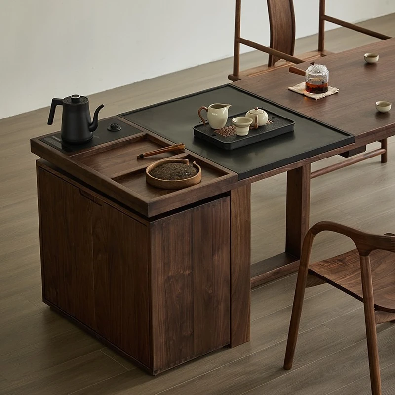 North American black walnut all solid wood simple modern new Chinese large board rectangular office tea