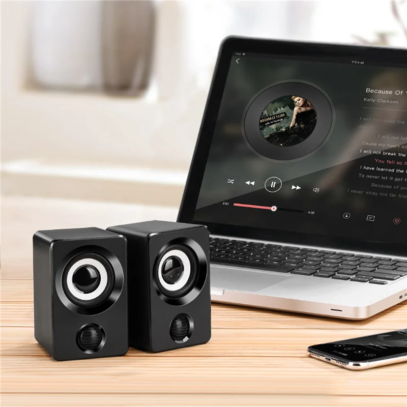 

DSAO USB Mini Small Speaker Computer Audio Stereo Subwoofer Speaker Home Wired Desktop Speaker for Laptop Desktop Computer