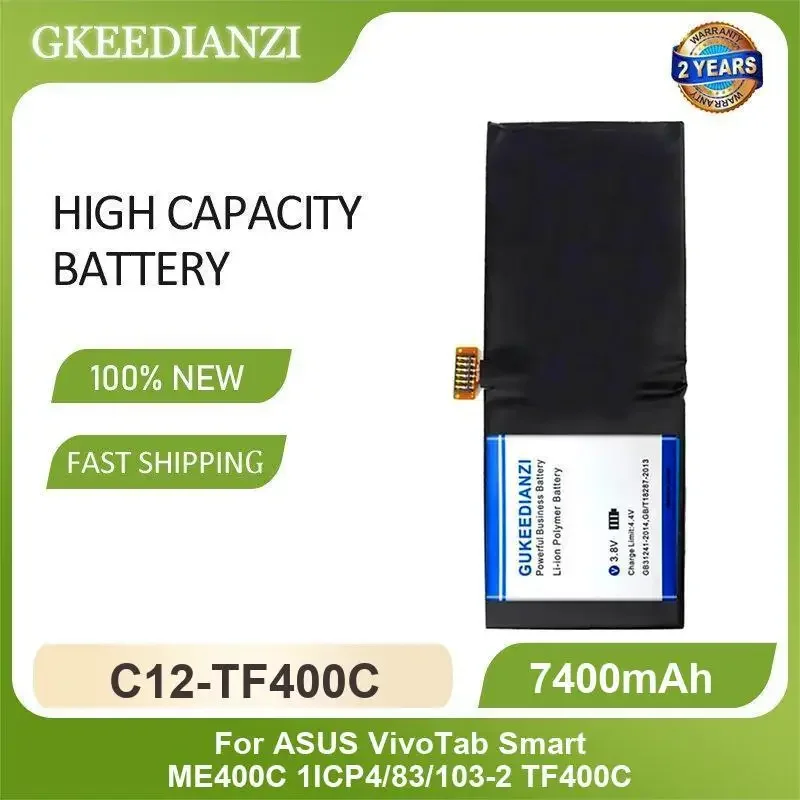 C12-TF400C بطارية الكمبيوتر المحمول ل ASUS VivoTab الذكية ME400C 1ICP4/83/103-2 TF400C 7400mAh قدرة عالية #2