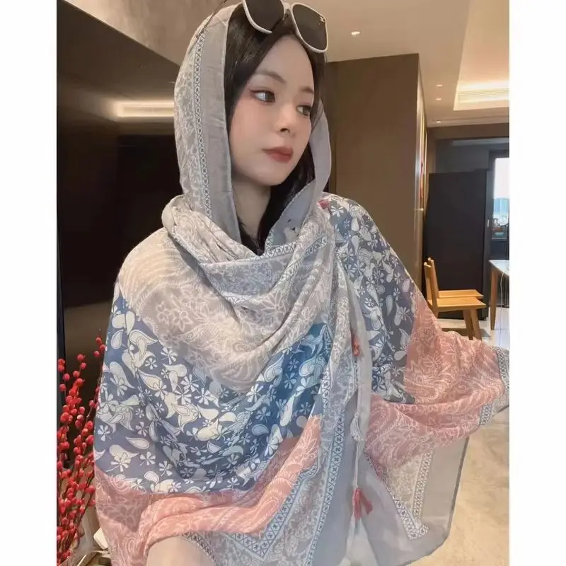 شال سفر جديد للنساء، وشاح للحماية من الشمس للتصوير على الشاطئ، غطاء صيفي خفيف الوزن وشفاف ومتعدد الاستخدامات