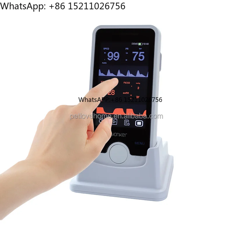 Portable Digital Handheld Class II Veterinary Pulse Oximeter Dog Cat Multi-parameter- - Built-in Battery