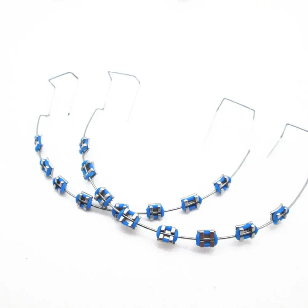 

1 pair Colorful Temporary Tooth Decoration with Metal Wires Dental Decorations Orthodontic Ligature Ties Braces Fake Brackets