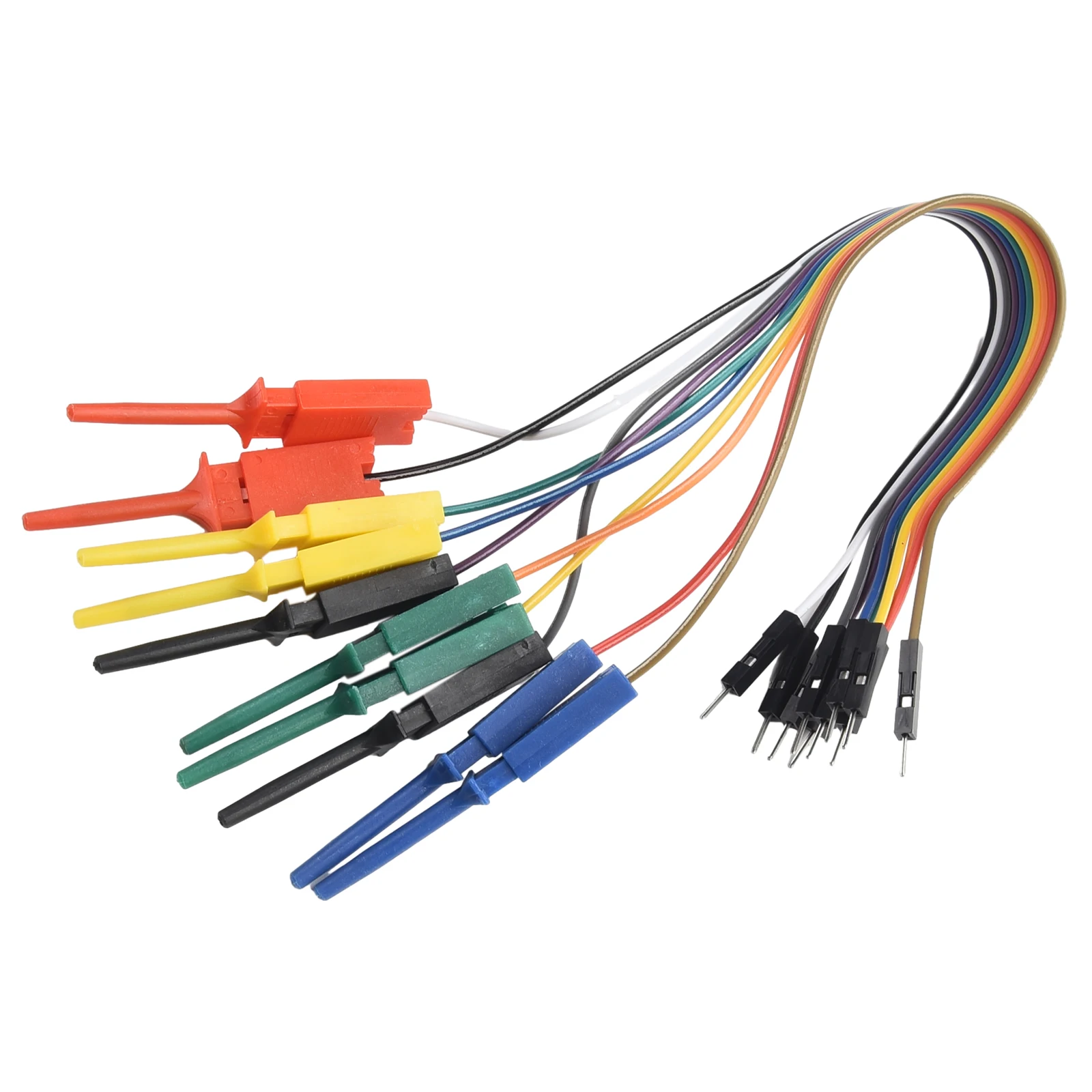 5 Color 20 CM Chips Pins Connecting Testing Clamp Probe Test Leads 10-Pin Analyzer Cable Gripper Test Measuring Tool