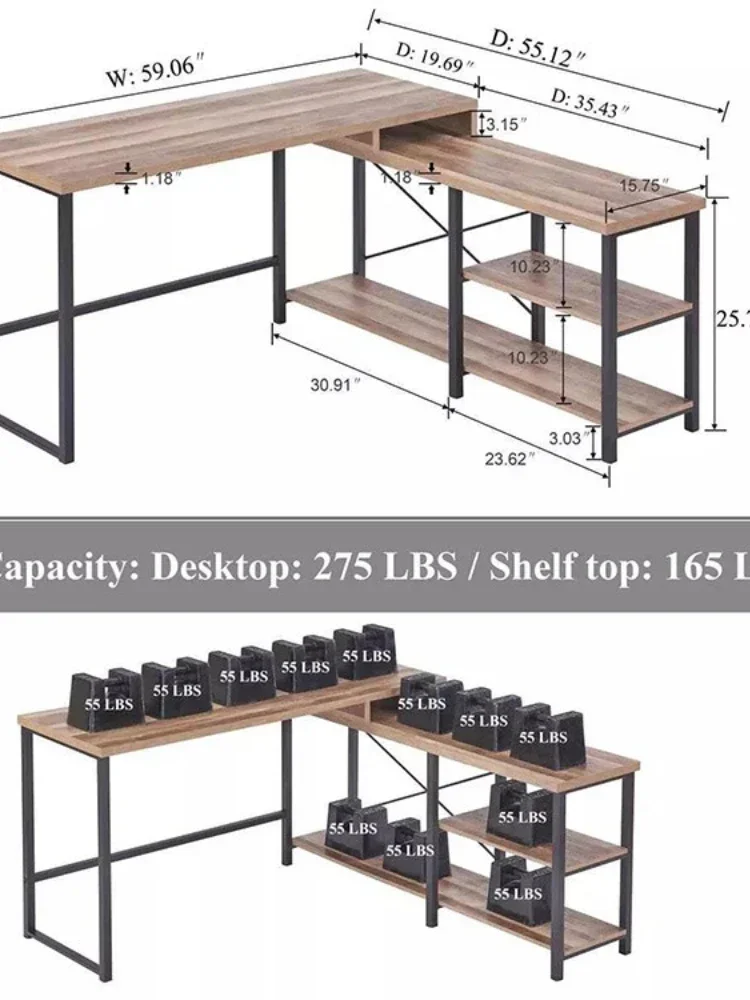 Simple Modern Desk Laptop Desk Steel and Wood Combined with Family Desk Simple Customization