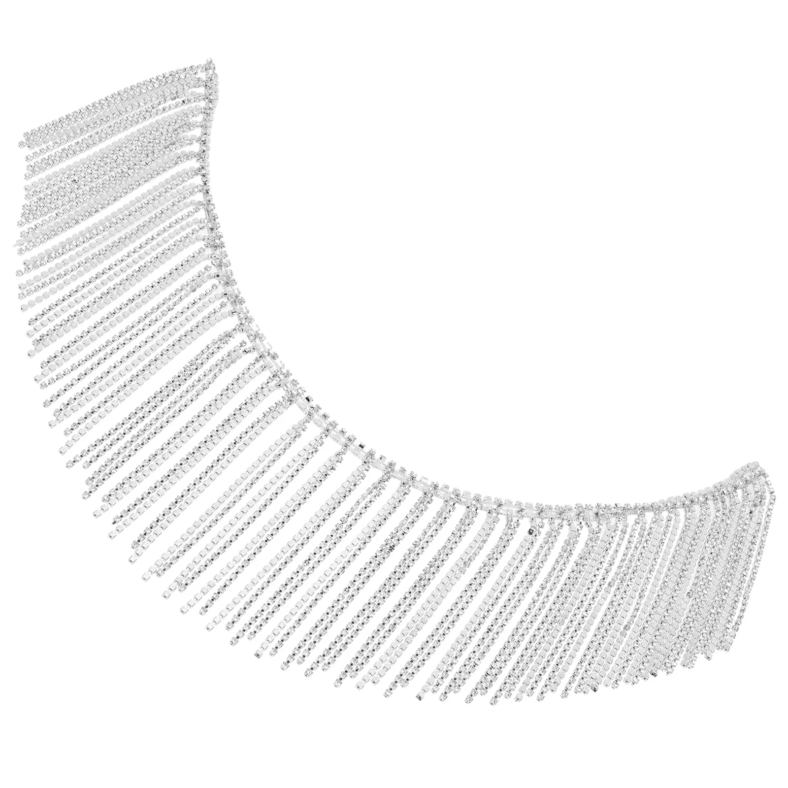 

Rhinestone Tassel Water Drill Chain Accessory For Diy Clothes Jewelry Craft Fringe Trim Crystal Claw Chain Clothing Decor