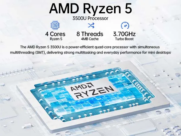 GMKtec G10 Ryzen 5 3500U كمبيوتر صغير ويندوز 11 DDR4 16GB/32GB 512GB Nvme SSD WIFI5 BT5.0 سطح المكتب كمبيوتر صغير مكتب ألعاب الكمبيوتر