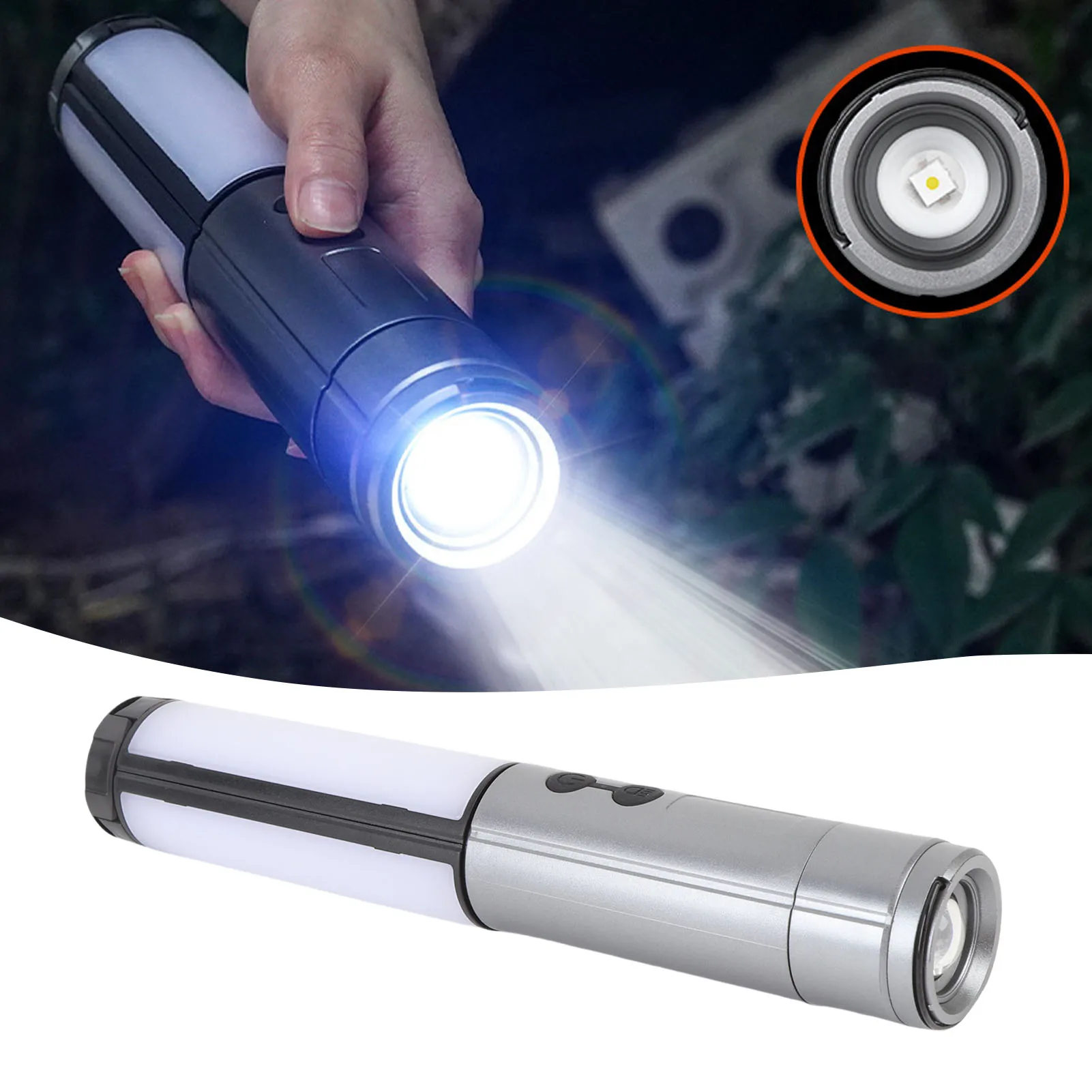 مصباح خيمة التخييم تلسكوبي ضوء التخييم متعدد الوظائف نوع C شحن قابلة للشحن المحمولة خيمة التخييم مصباح للخارجية