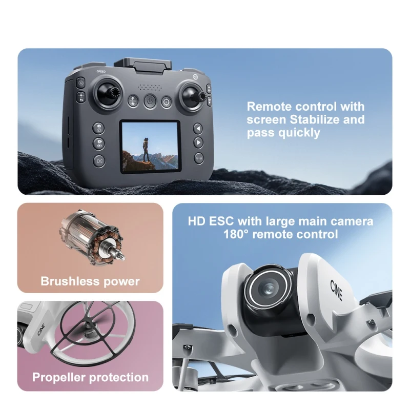 Profesjonalny dron 8K HD z podwójną kamerą, WiFi 5G, unikaniem przeszkód, bezszczotkowy, z regulacją wysokości, RC quadcopter, dron lotniczy z funkcją unikania przeszkód.