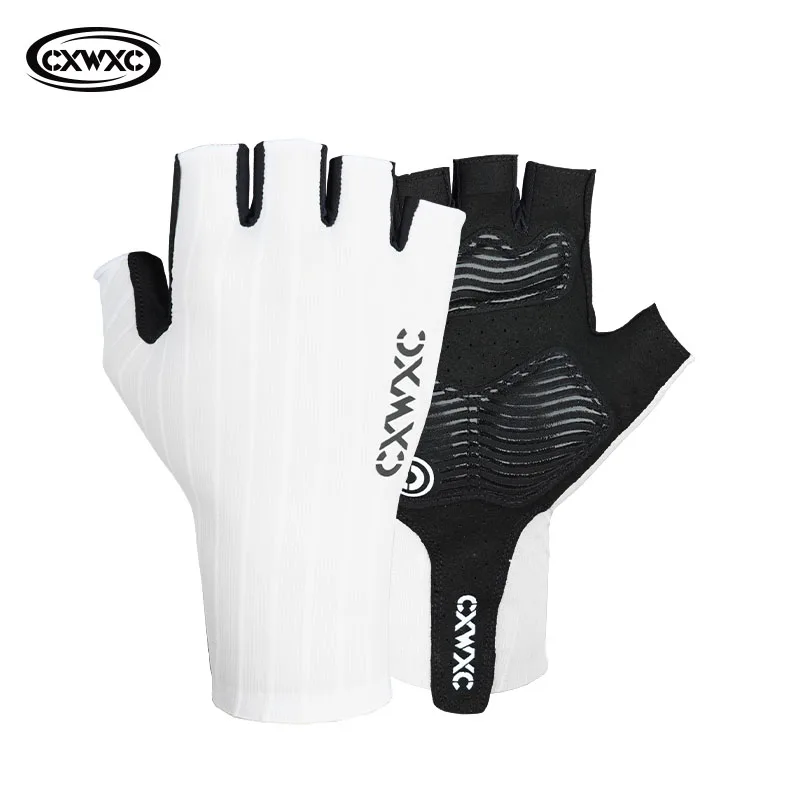 CXWXC Korte fietshandschoenen Zomer Ademende fietshandschoenen MTB Racefiets Halve handschoenen Elastisk Antislip Schokabsorberende palmpad