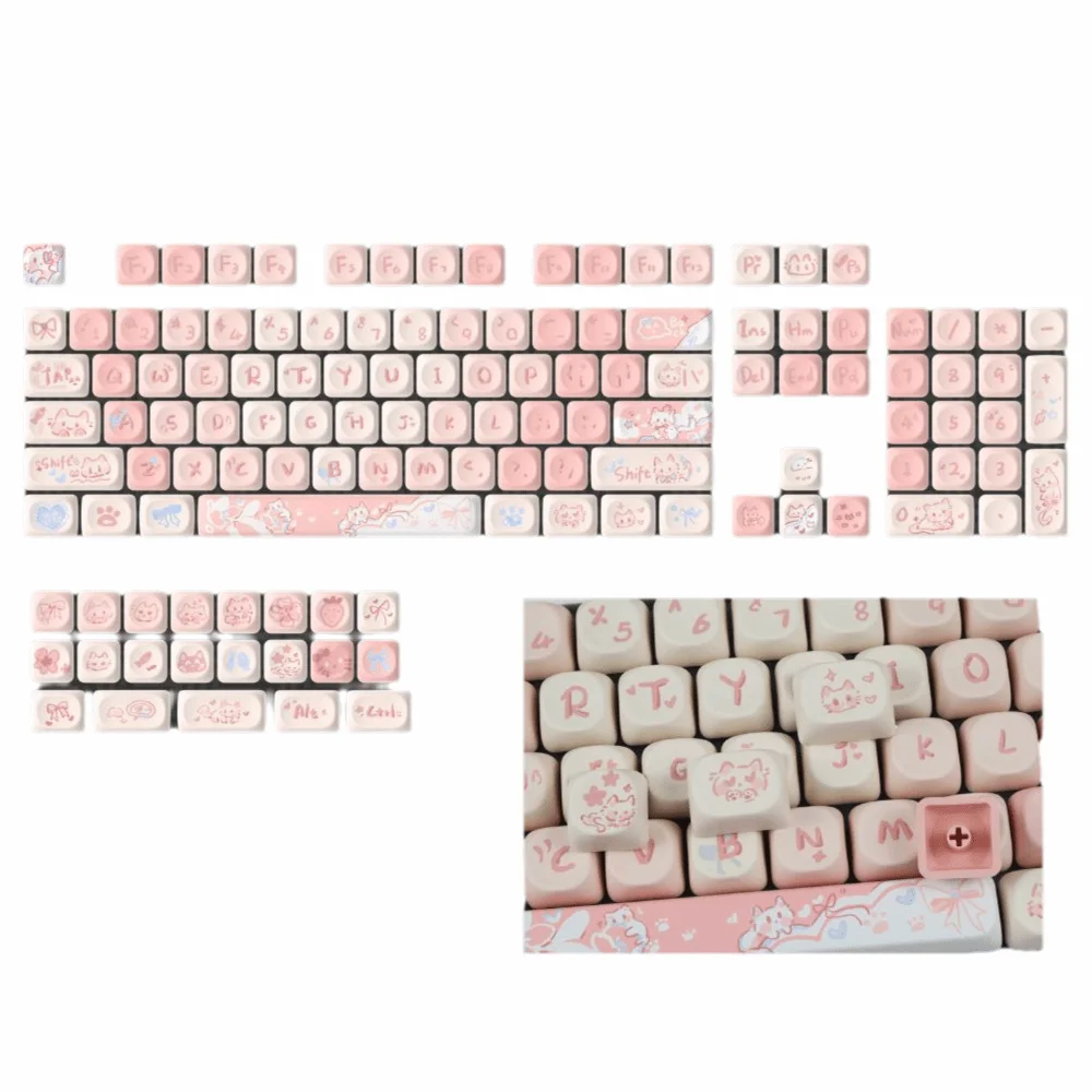 PBT PBT Keycaps Set Stylish Custom Keycaps for 6.25u Spacebar Fits 61/64/68/82/84/87/96/98/100/104/108‑Key Mechanical Keyboards