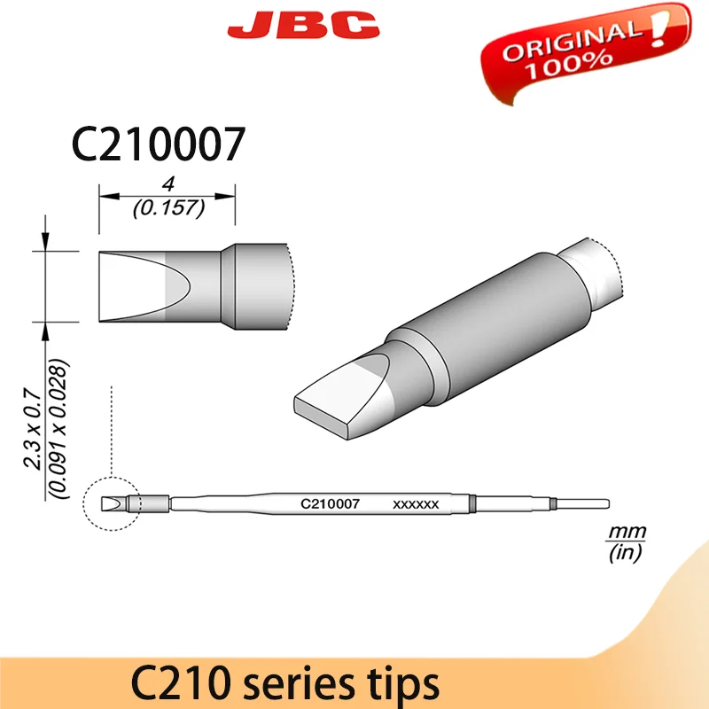 

JBC C 210007 C 2100080 C 210023 Тип долота для паяльника работает с паяльной станцией T210-A CD-2SHQF Original