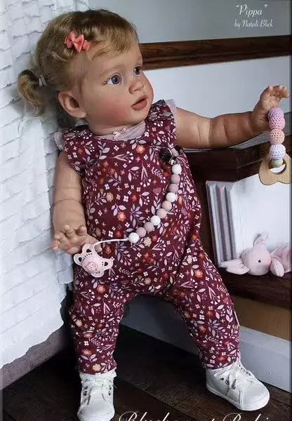 St.Store Fornitura limitata personalizzata da 26 pollici Reborn Baby Pippa con capelli radicati a mano Bambola già finita con abito diverso