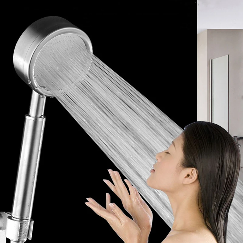 

High Pressure Shower Head with Aluminum Panel Handheld Multi-hole Spray Large Water Outlet Showerhead for Bathroom Accessories