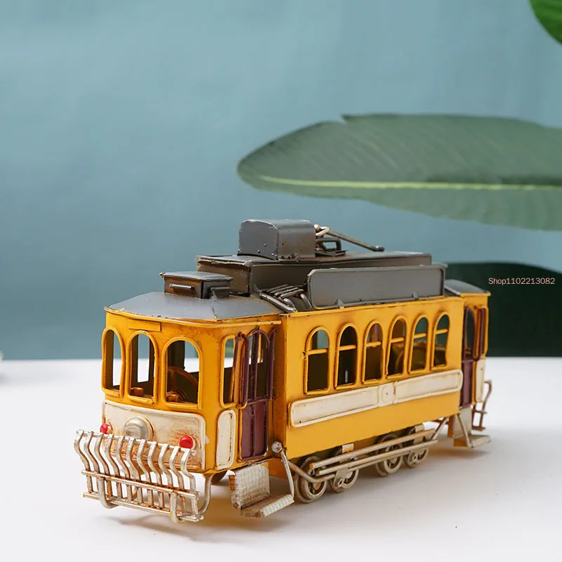 Retro Home Decoration Handicrafts Aesthetics Accessories Industrial Wind Tram Miniature Model Youth Room Steampunk Gi